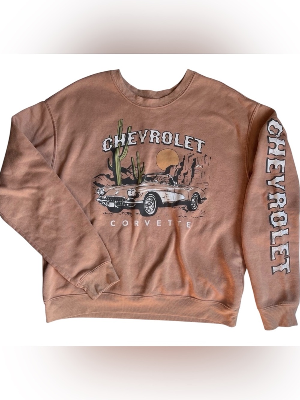 Official GM pullover with vintage Chevrolet Corvette graphic long sleeves Sz XL